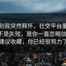 那一刻我突然释怀，社交平台里最伤人的不是失败，是你一直忽略信息差，建议收藏，你已经很努力了