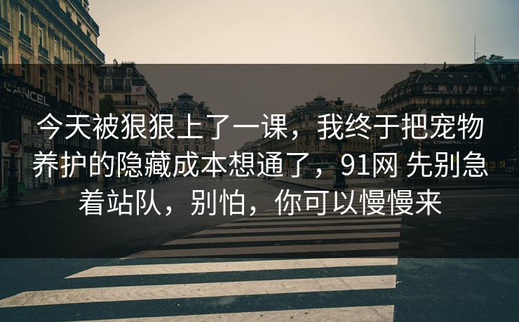 今天被狠狠上了一课，我终于把宠物养护的隐藏成本想通了，91网 先别急着站队，别怕，你可以慢慢来  第1张